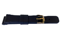 Load image into Gallery viewer, Silicone dark blue chrono watch strap 20 mm
