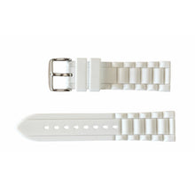 Load image into Gallery viewer, Buzzufy silicone strap watch, white, 20mm with stainless steel buckle

