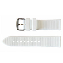 Load image into Gallery viewer, Buzzufy silicone strap watch, white, 22mm with stainless steel buckle
