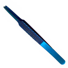 Load image into Gallery viewer, Buzzufy Z12 blue flat tip jeweler's tweezers, non-magnetic 120 mm

