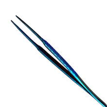 Load image into Gallery viewer, Buzzufy Z12 blue flat tip jeweler's tweezers, non-magnetic 120 mm
