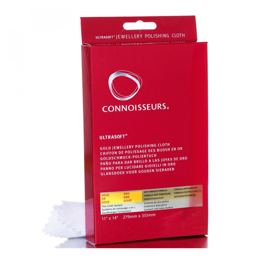 Connoisseurs Gold Jewellery Cleaning Cloth Ultrasoft Polishing Cloths to Clean, Buff & Restore Shine CONN738