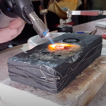 Load image into Gallery viewer, Charcoal for soldering and holder 140 x 70 x 30 mm
