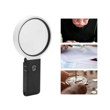Load image into Gallery viewer, Folding jewellers magnifying glass for pocket watches 10x and 25x with LED and UV
