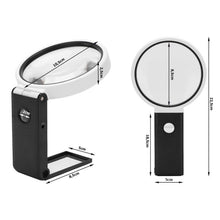 Load image into Gallery viewer, Folding jewellers magnifying glass for pocket watches 10x and 25x with LED and UV
