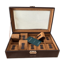 Load image into Gallery viewer, Friedrich 23 brown leather watch box for 10 watches
