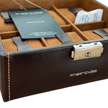 Load image into Gallery viewer, Friedrich 23 brown leather watch box for 6 watches
