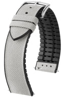 Hirsch Arne grey/silver watch strap 18 mm 0925094030-2-18