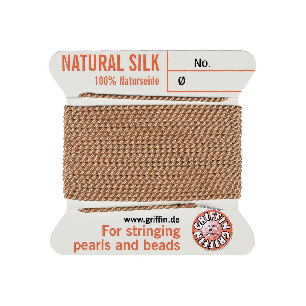 Griffin BeadCord natural silk karneol, 1 needle, 2m, size 12