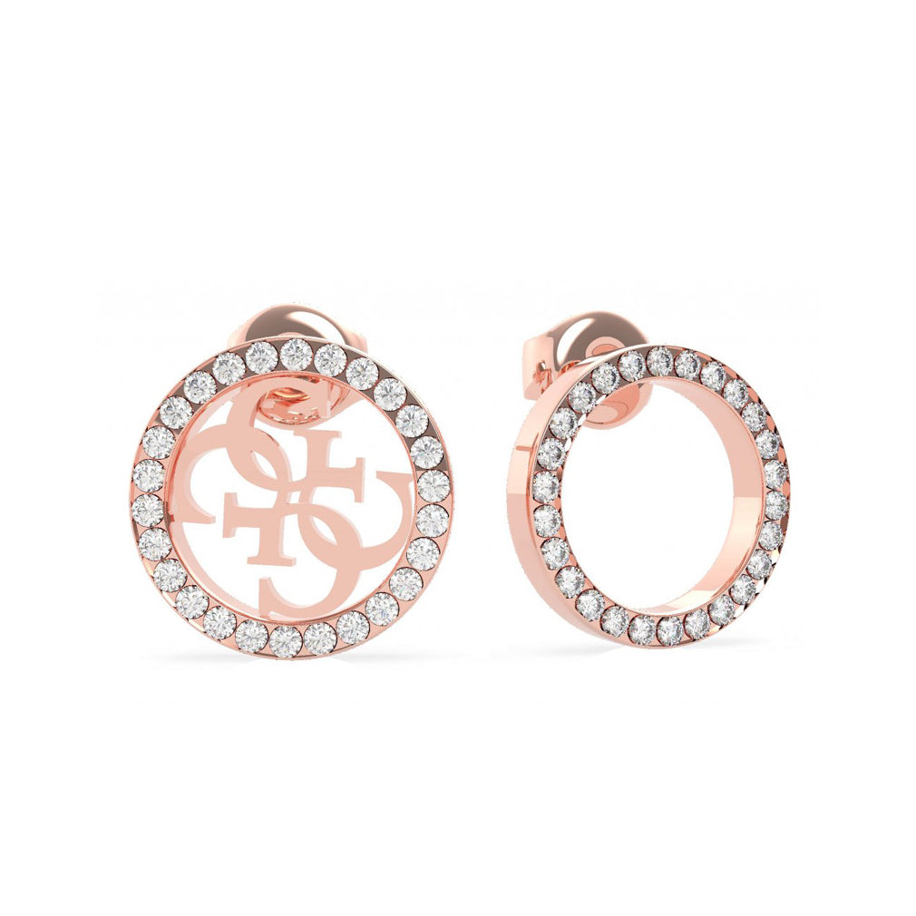 Guess women's rose gold earrings with SWAROVSKI stones UBE79100