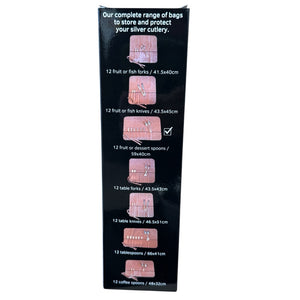 Hagerty Silver Guard Cutlery Rolls A119004, cutlery roll for 12 silver fruit or dessert spoons