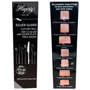 Hagerty Silver Guard Cutlery Rolls A119003, cutlery roll for 12 table knives