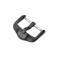 Hirsch Active black mat stainless steel buckle for watch strap 18 mm, Black Buckle, ref. BC1032-5-18