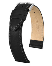 Load image into Gallery viewer, Hirsch Forest Black Leather Watch Strap, Quick Release, 18 mm
