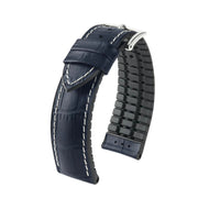 Hirsch George L Blue Calf Leather Watch Strap 22 mm