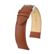 Hirsch Kansas Golden brown Buffalo calf leather watch strap 18 mm 01502070-2-18