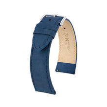 Load image into Gallery viewer, Hirsch Osiris Nubuk blue calf leather watch strap, 20 mm, 03433080-2-20
