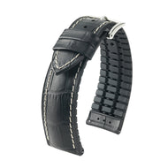 Hirsch watch leather calfskin strap George L black 22mm 0925128050-2-22