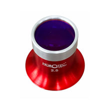 Load image into Gallery viewer, Horotec MSA 00.031-2.5 Eyeglass Loupe in Anodised Red Aluminium with Screwed Ring
