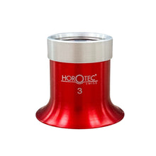 Load image into Gallery viewer, Horotec MSA 00.031-3 eyeglass loupe in aluminium anodised red with screwed ring x3.5
