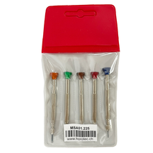 Load image into Gallery viewer, Horotec MSA 01.225 set of 5 screwdrivers for watchmakers 0.60 mm to 1.50 mm
