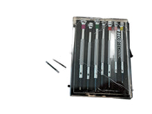 Load image into Gallery viewer, DAMAGED PACKAGING - Beco Technic Set of 7 Screwdrivers 0.60 to 2.00 mm in Plastic Box with Spare Blades - SEE PHOTOS
