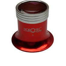 Load image into Gallery viewer, Horotec MSA00.033-3 Red Anodized 3.5x Watchmaker Loupe
