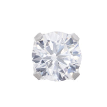 Load image into Gallery viewer, Inverness 14k white gold, 5mm piercing earrings with white stones 138E
