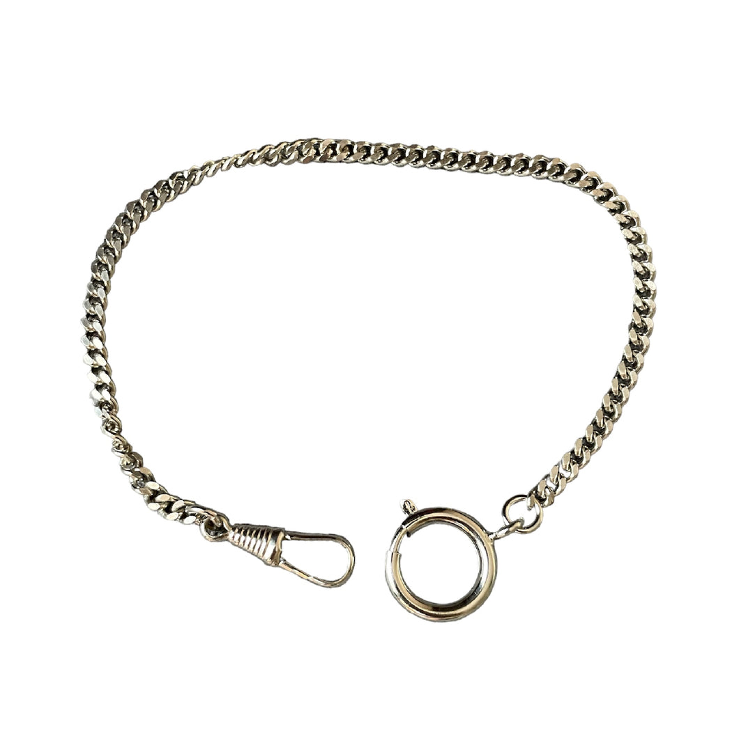 Iron nickel-plated curb pocket watch chain 25 cm, 4.1 mm