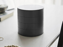 Load image into Gallery viewer, Gugita Round Black Jewellery Box Organiser with Pull-Out Compartments
