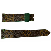 Load image into Gallery viewer, Louis Vuitton monogram leather strap for watches brown &amp; green 20mm
