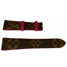 Load image into Gallery viewer, Louis Vuitton monogram leather strap for watches brown &amp; pink 20mm
