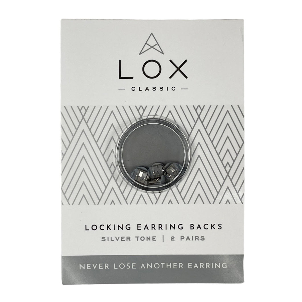 LOX classic locking earring backs silver