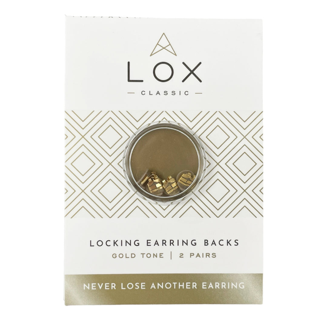 LOX classic locking earring backs gold tone