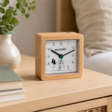 Load image into Gallery viewer, MAXiTIME Maple Wood Quartz Alarm Clock with Snooze Function
