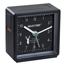Load image into Gallery viewer, Maxitime Quartz Alarm Clock with Snooze Function, Black Design
