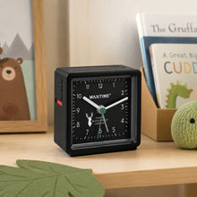 Load image into Gallery viewer, Maxitime Quartz Alarm Clock with Snooze Function, Black Design
