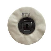 Load image into Gallery viewer, Merard Polishing wheel for finishing N° STV, natural coloured percale textile Ø 100 mm, 54 folds
