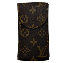 Load image into Gallery viewer, New Louis Vuitton watch brown leather pouch with orange stitching
