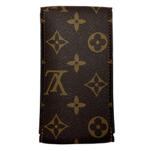 Load image into Gallery viewer, New Louis Vuitton watch brown leather pouch with orange stitching
