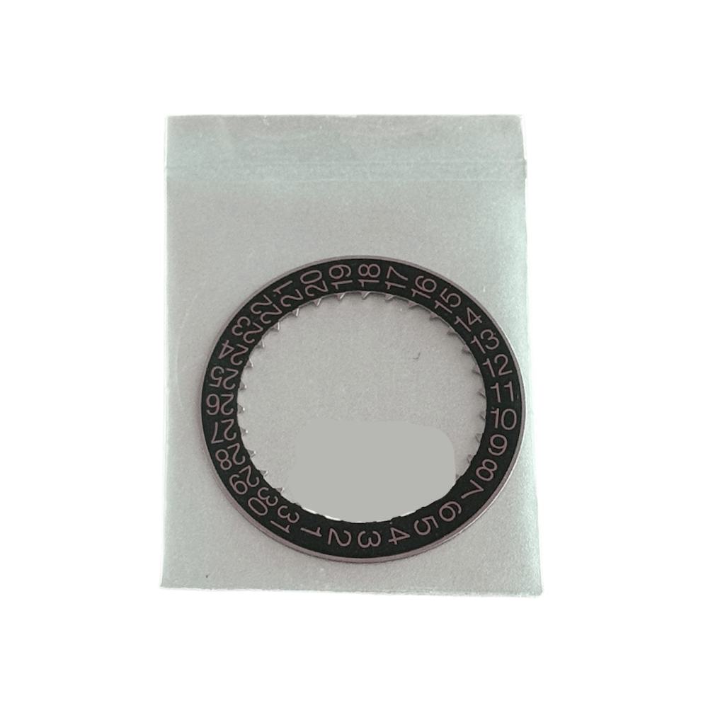 New rare Audemars Piguet calibre 3120, 3126 black date ring with pink numerals for watches