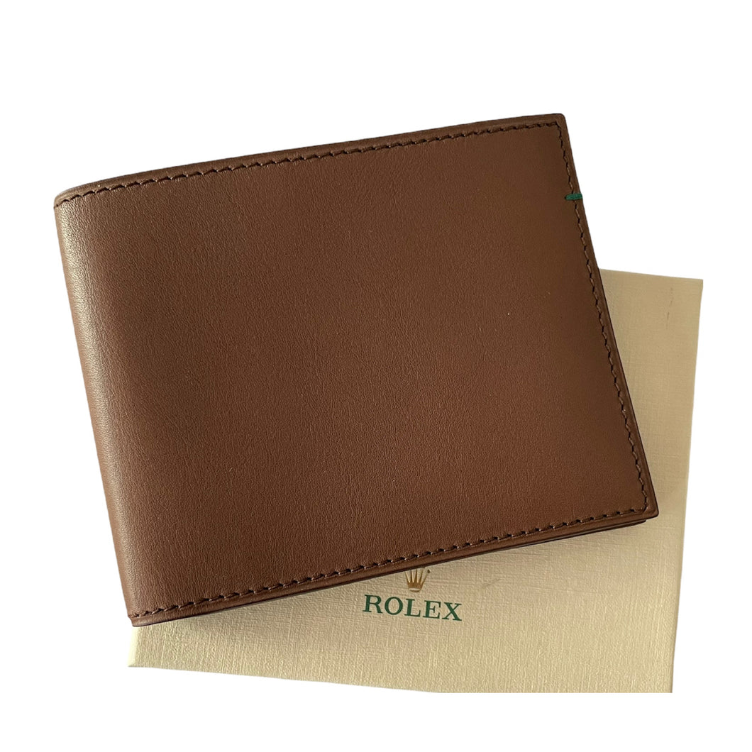 New Rolex leather brown men's wallet