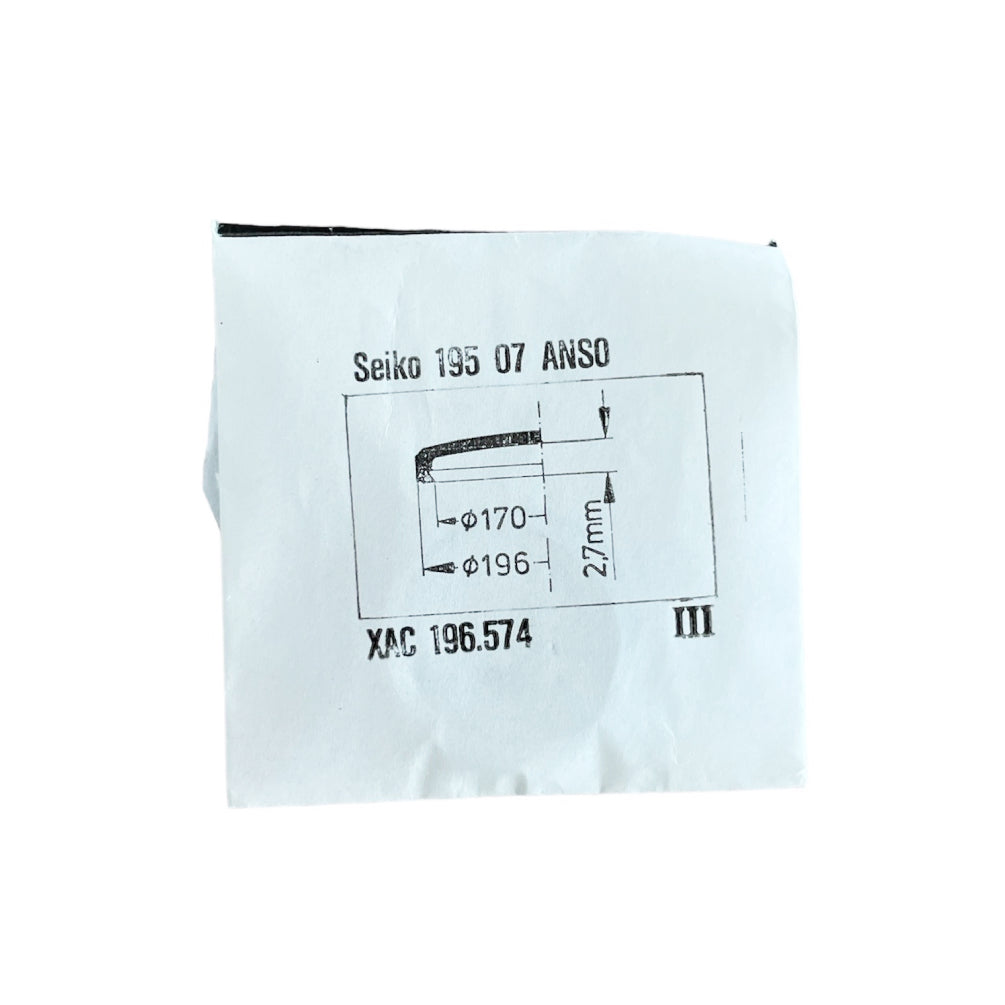 New Seiko XAC 196.574 crystal glass 19507ANS0 with chromed ring