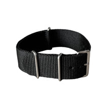 Load image into Gallery viewer, Nylon watch NATO strap black, 18mm
