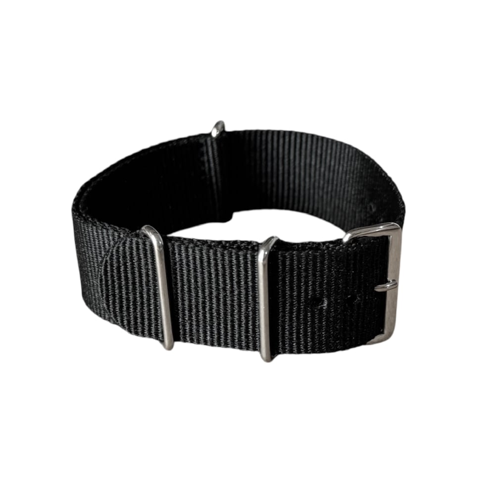 Nylon watch NATO strap black, 20mm