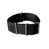 Nylon watch NATO strap black, 22mm