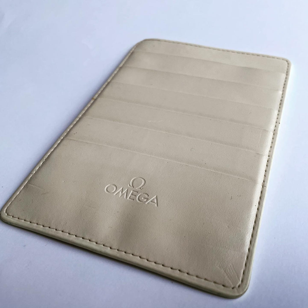 Omega white warranty card holder wallet