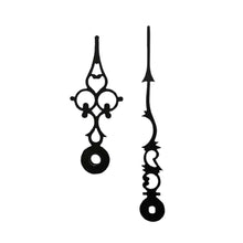 Load image into Gallery viewer, Pair of antique clock hands – Aluminum, Black, 60 mm
