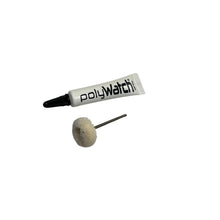Load image into Gallery viewer, PolyWatch plastic watch crystal scratch remover polish with Scotch Brite miniature small polishing brushes fine 2.35mm
