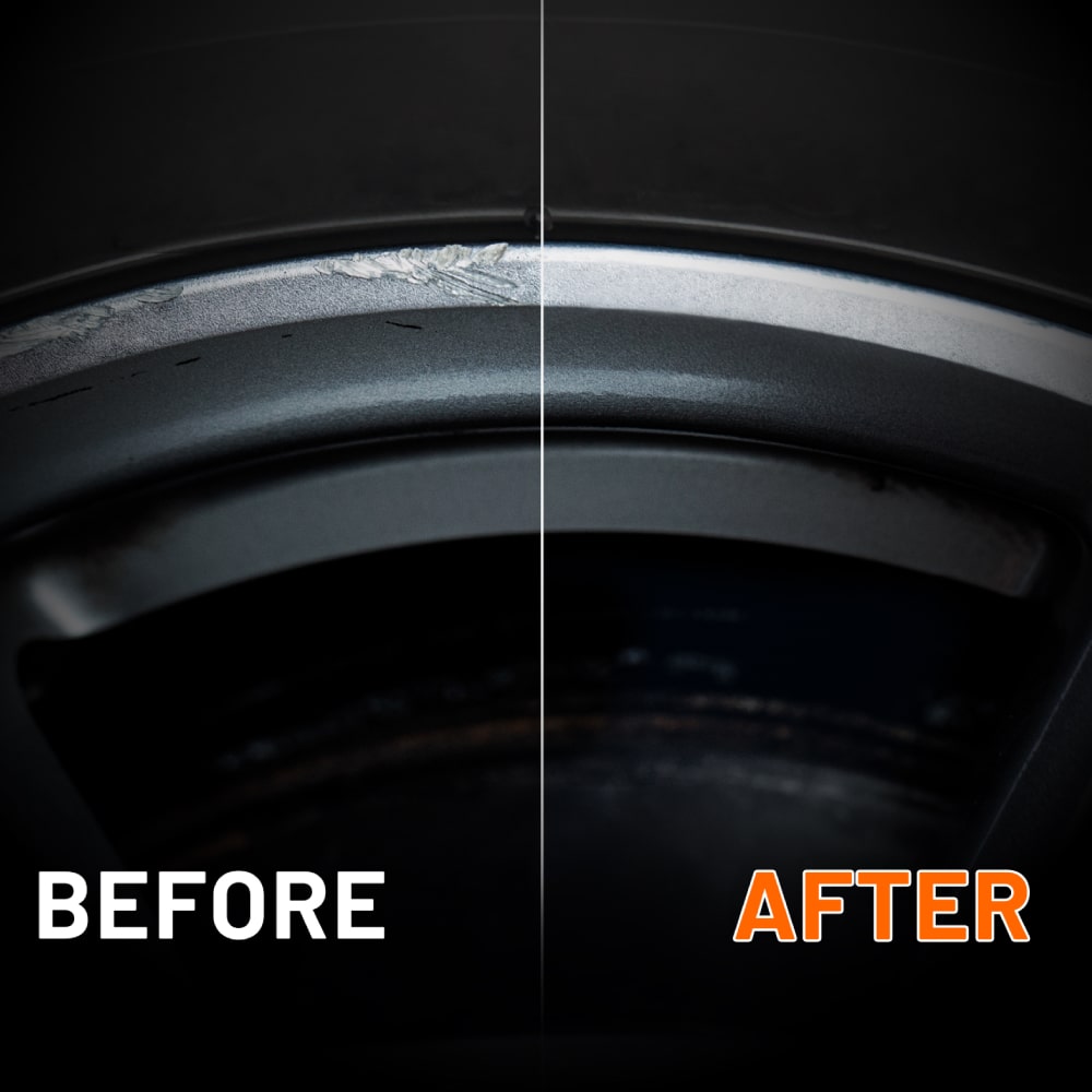 QUIXX Wheel Rim Repair Kit BLACK Liquid Aluminium Filler + Paint Sandp ...